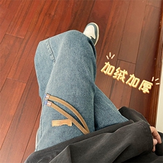 加绒加厚牛仔S-3XL-73.3%棉17.1%粘纤9.6%聚酯维(含微量纤维)，男装牛仔裤，星座718-1