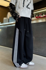男士春秋运动风宽松垂感条纹休闲裤潮流设计感卫裤特P48，男装休闲裤，电商B319