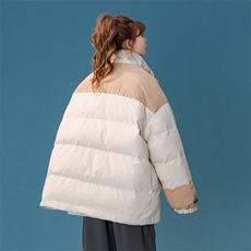 1中性风灯芯绒拼接棉衣女立领棉服女外套女8718P128控168，女装棉衣/棉服，星座226-2