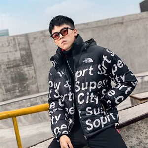 拼款2020冬装潮牌连帽棉衣男潮流宽松百搭棉服外套 A438-823图片