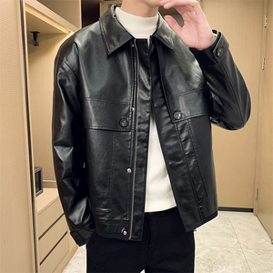 秋冬2023轻熟抖音休闲夹克皮衣外套男JK-5022-P140图片
