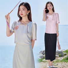 现货短袖女装设计感小众2025夏季新款短款衬衣时尚别致上衣，女装衬衫，时尚俏佳人