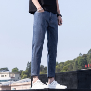 特批P50无差价男士牛仔裤新款韩版修身小脚裤子潮牌痞帅春K381,男士潮牌裤子搭配图片