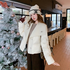 现货210-3299-P275-K39870羊毛双面呢拼新90白鸭绒，女装羽绒服，韩蜜菓