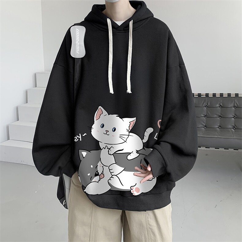 连帽卫衣男大码运动服帽衫外套WY2300-P35加绒款-P40,男装卫衣,电商A040