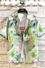精品大码花男短袖夏季痞宽松上衣服外套翻领衬衫A012/C882C876P35，男装休闲套装，电商A012