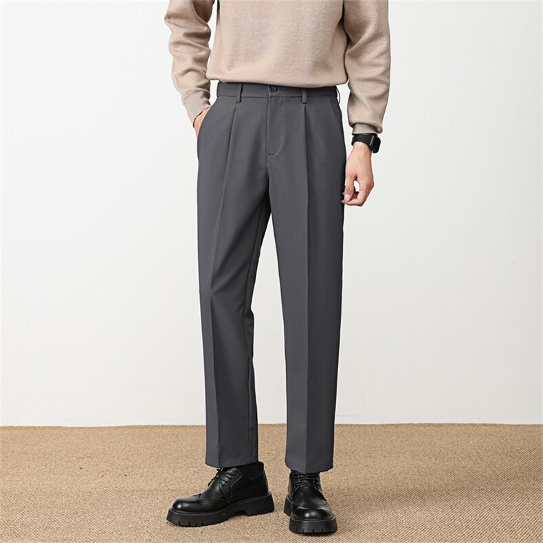 裤子男韩版潮流春夏季新款九分小西裤男士修身垂感西装裤休闲长裤，男装西裤，星座505-2（原电商A260-1)