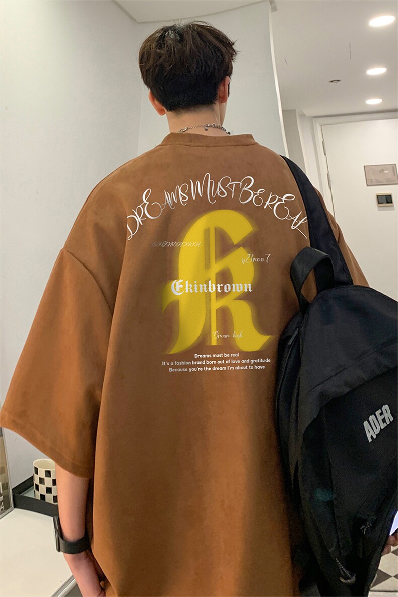 1重磅260克港风短袖T恤男休闲大码情侣短袖T恤DT8760P35控48,男装T恤,星座226-2