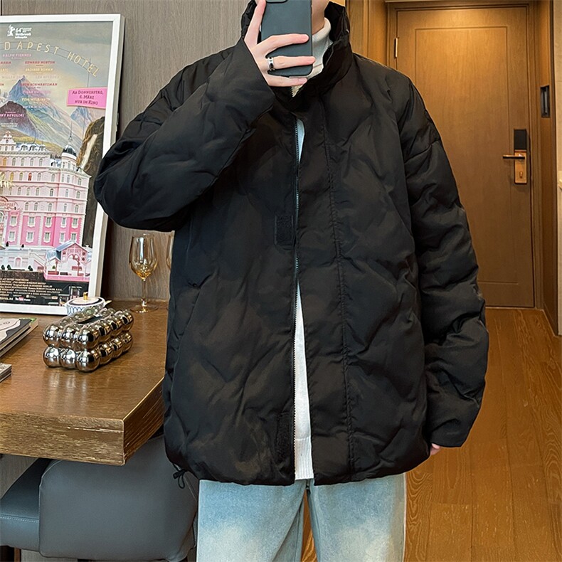 冬季美式菱形格棉服新款宽松保暖立领毛衣外套,男装棉衣,星座410-6（原星座1304-1）