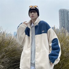 2021新款羊羔毛服港风日系休闲百搭时尚学生保暖外套W2269-P60，男装棉衣，星座512-4
