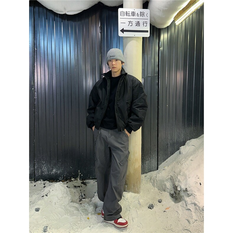 网图美式夹克棉服立领短款夹棉紫色外套棉衣A025-QY16048-P80,男装夹克,电商A025