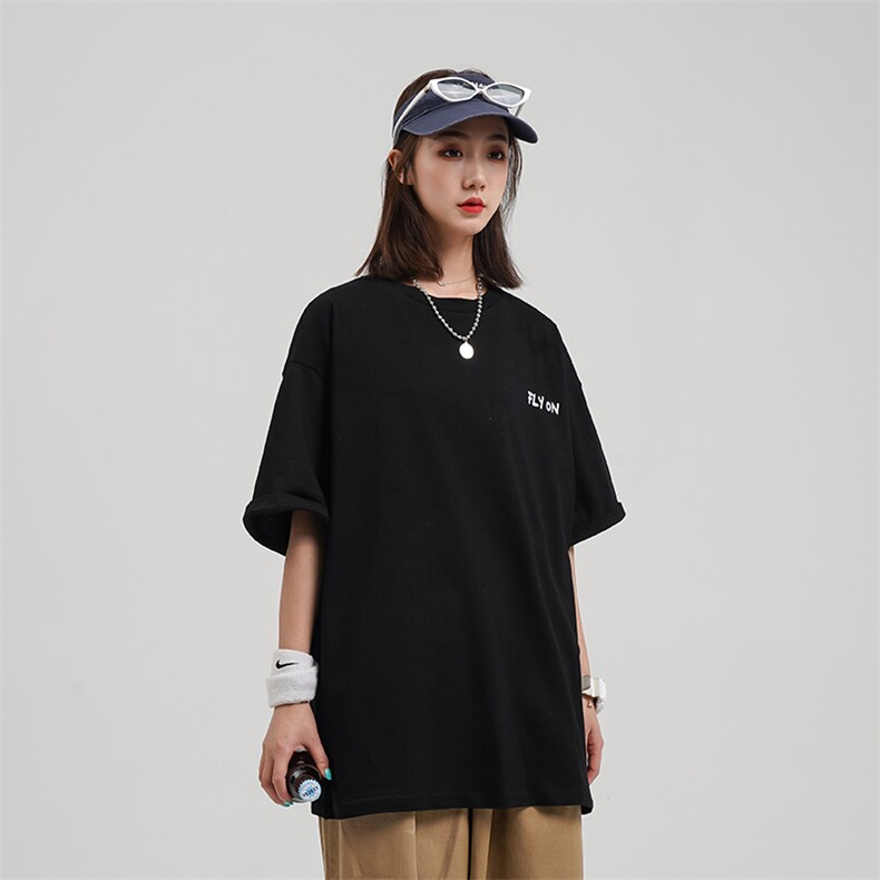 2021夏季新款卡通翅膀印花短袖T恤女中性宽松上衣D82女类,女装T恤,电商A335-1（原A458）