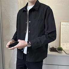 C2-P95拼接外套男士春秋季痞帅衬衫男款高级感翻领上衣春装，男装衬衫，星座703-1