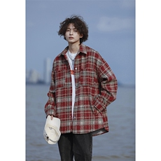 221-1高品质做旧加厚磨毛格子情侣衬衫夹克外套JK900-P75控105，男装夹克，星座221-1