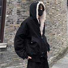 图美式毛领座山雕夹克棉服男冬季加厚短款工装外套加厚特p90，男装夹克，电商C307