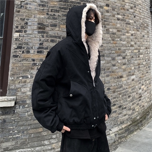 图美式毛领座山雕夹克棉服男冬季加厚短款工装外套加厚特p90图片