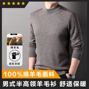 羊毛中高端男士羊毛衫半高领毛衣主推基础款图片