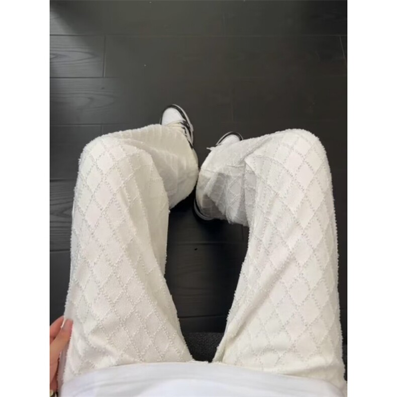 宽松提花牛仔裤休闲裤女早春高腰直筒裤拖地阔腿裤长裤子K7132,男装牛仔裤,星座1116A（原606A-3）