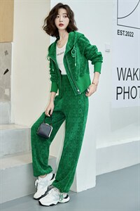 季御姐轻熟风炸街时尚职业高级感连帽卫衣外套阔腿裤套装图片