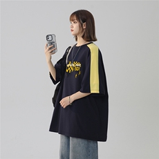 2025夏季新款拼接条纹蓝白色短袖polo杉T恤T1027/P45控59-100棉，男装T恤，电商A148-1