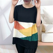 潮流舒适时尚T恤短袖2021年夏季圆领宽松个性气质，女装T恤，深水步