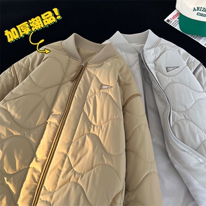 秋冬新款棒球领穿加厚条纹夹克港风宽松棉衣MY9313 P-85图片