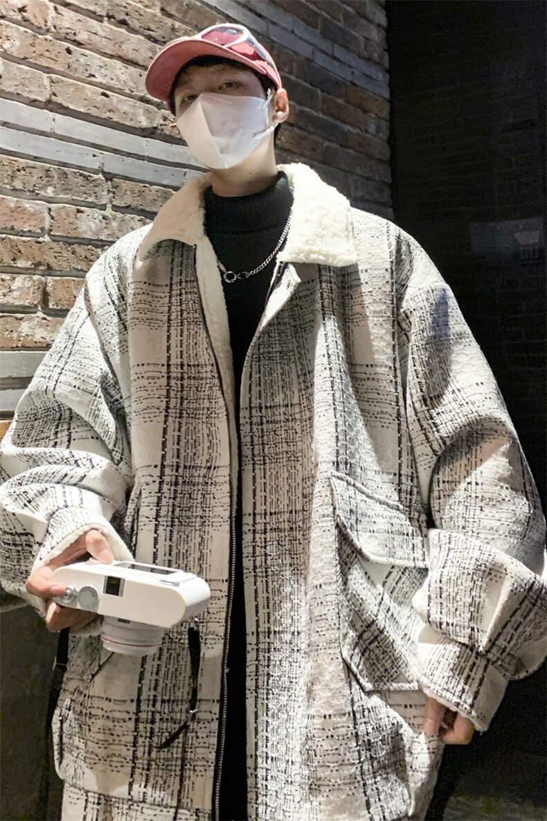 羊羔毛棉服男2025冬季新款休闲外套潮牌棉衣棉袄M199P120控158,男装棉衣,电商A157