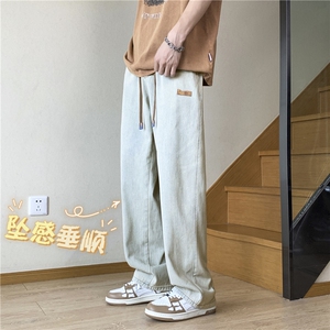 美式高街风显高显瘦免烫垂顺百搭简约拖地牛仔裤 K825特批37图片