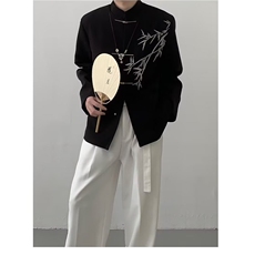 XZ05-P58新款唐装西装简约ins原宿潮流慵懒流行日系气质时尚，男装西服套装，电商B323A