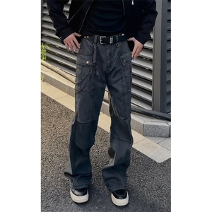 现货美式工装裤男女直筒裤宽松休闲微喇长裤情侣装K73-特P55