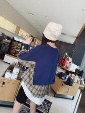 针织拼接衫，女装，情依阁