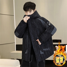 秋冬男式加绒加厚夹克男时尚派克服加厚棉衣男外套MY8650-P93，男装夹克，星座310B-3