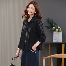 衬衫女2025春秋新款时尚洋气纯色气质减龄小个子妈妈休闲长袖上衣，女装衬衫，江忆布依