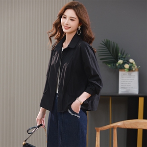 衬衫女2025春秋新款时尚洋气纯色气质减龄小个子妈妈休闲长袖上衣图片