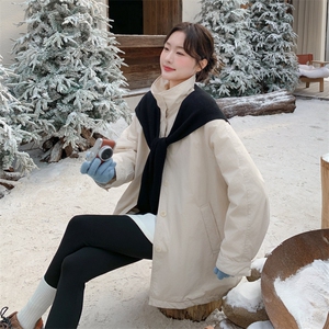 韩版宽松风衣羽绒服+披肩（90绒100-120g)-2C016-9053-P330-K480图片