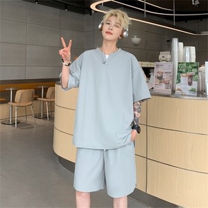 电商DSA028-TZ2401 特P40 100聚酯 2025新款冰丝V领套装男图片