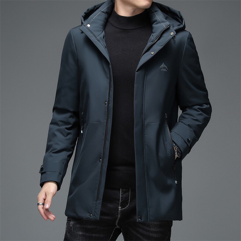 AN9803钱塘2020-3秋冬中长款男士连帽商务休闲羽绒服外套P230，男装羽绒服，钱塘207-3