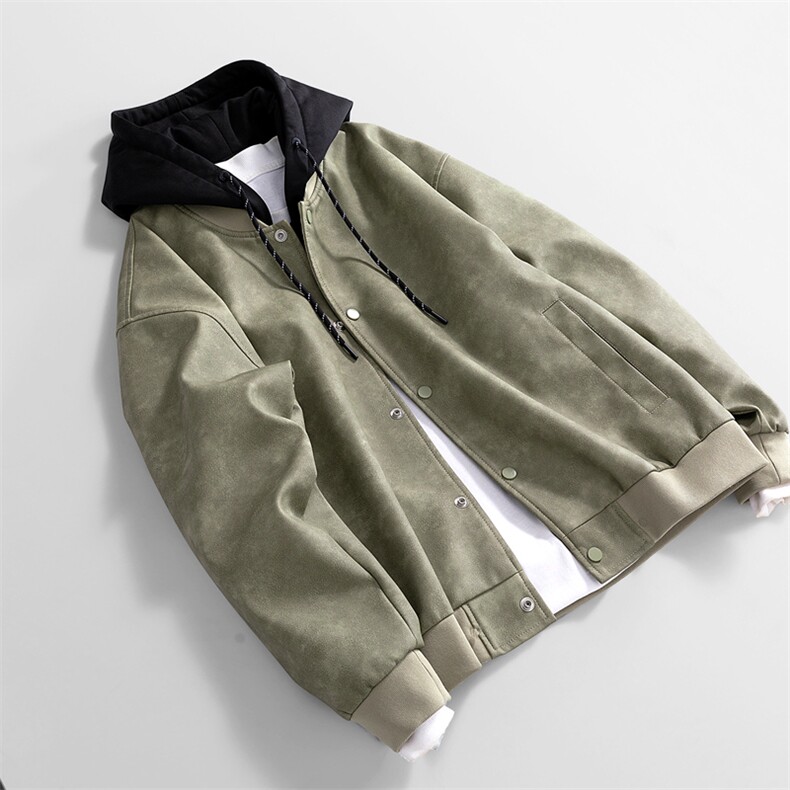 痞帅美式短款机车服潮牌工装假两件皮衣夹克外套157-1-J196-特P85,男装夹克,电商A157-1