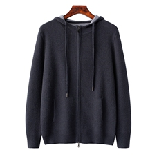 新款百搭连帽七针双股双色蜂窝圆领，男装休闲套装，台绒羊绒