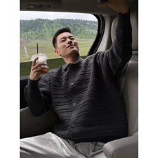 潮流针织开衫男2026秋冬情侣款翻领宽松休闲毛衣外套，男装针织衫/毛衣，星座218-1（原230）