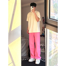 24年春夏季水洗高街vibe直筒宽松阔腿五色牛仔裤NZ2310-P55控78，男装牛仔裤，星座1002-1
