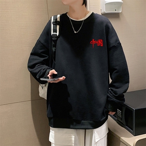 S6276-P28 加绒款-P33 秋季圆领卫衣男大码韩版宽松长袖外套图片