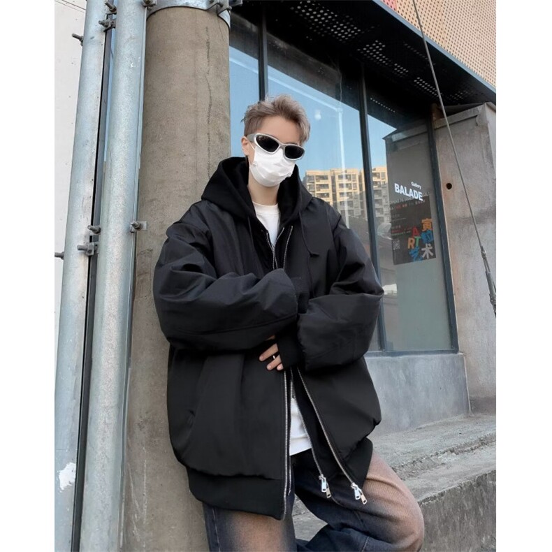 美式飞行员夹克男款2024年春新款假两件连帽夹克外套J8238P80,男装夹克,星座1116-2