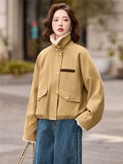 拼毛绒派克羽绒服女2025冬季新款小个子超好看洋气短款白鸭绒外套，女装羽绒服，流量+