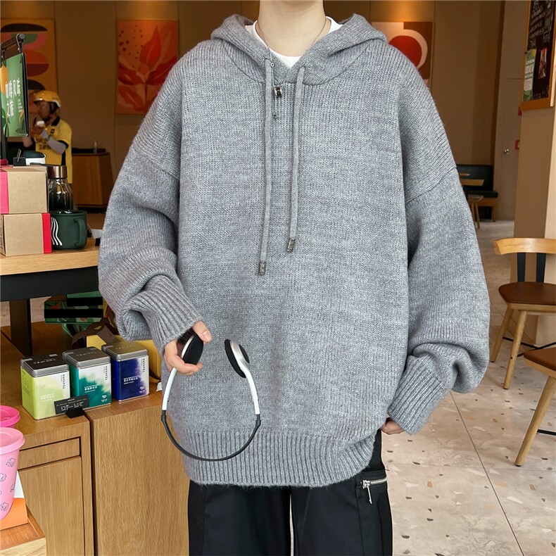 特P50控8898高品秋冬季连帽毛衣男慵懒风针织衫毛衣外套MYL01,男装针织衫/毛衣,电商B370