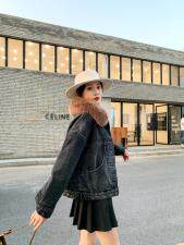 高档牛仔外套狐狸真毛领，女装，雪儿诱惑