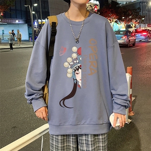 S6161-P28 加绒款-P33 秋季圆领卫衣男大码韩版宽松长袖外套图片