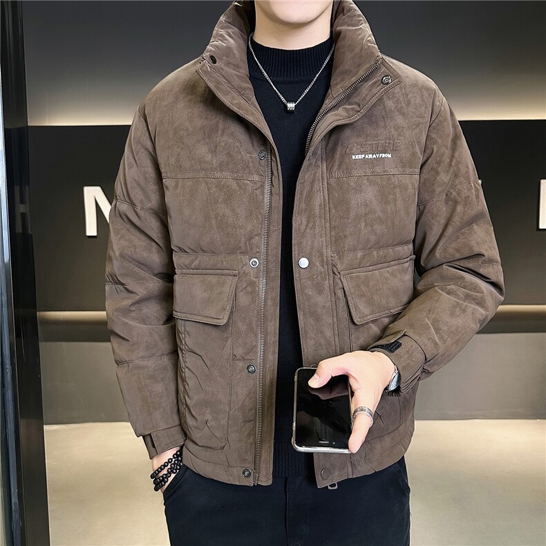 8861-L-4XL-P175店主风秋季新款立领休闲麂皮绒字母羽绒服外套男,男装羽绒服,电商B255