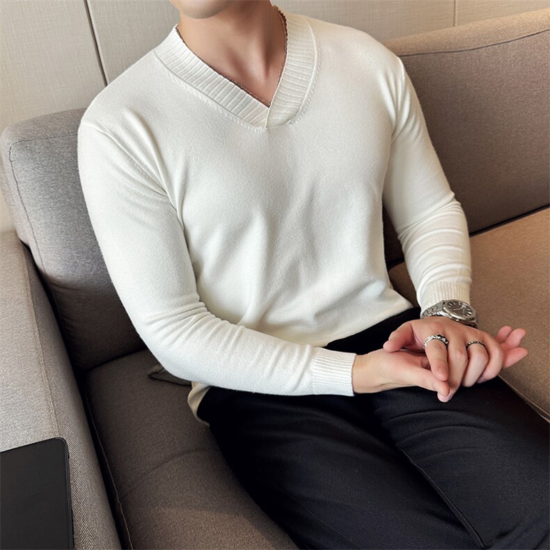 盗图-复古英伦V领设计纯色针织毛线衫内搭线衣MZ14/P65控105,男装针织衫/毛衣,电商A243