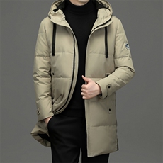 中长款连帽羽绒服男冬季新款中青年男士休闲保暖白鸭绒外套男装，男装羽绒服，电商B212（原钱塘6029）